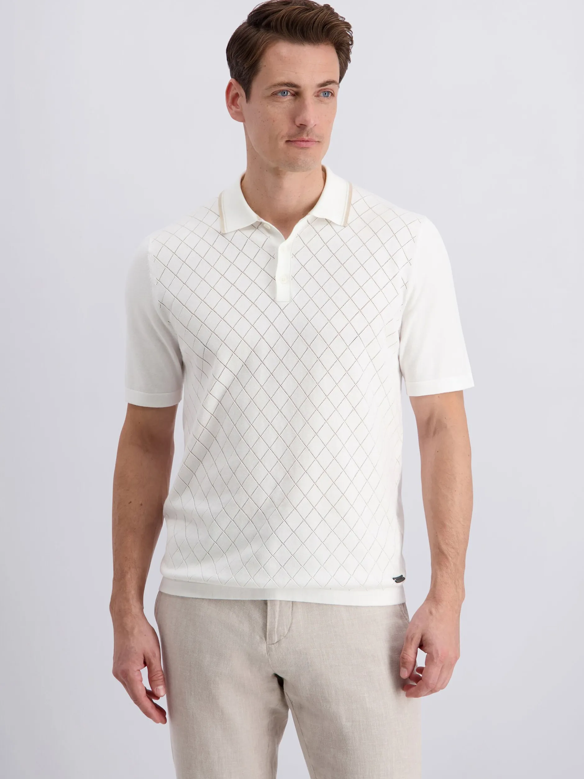 Pierre Cardin Herren Poloshirt in weiß - Ärmel: kurzarm