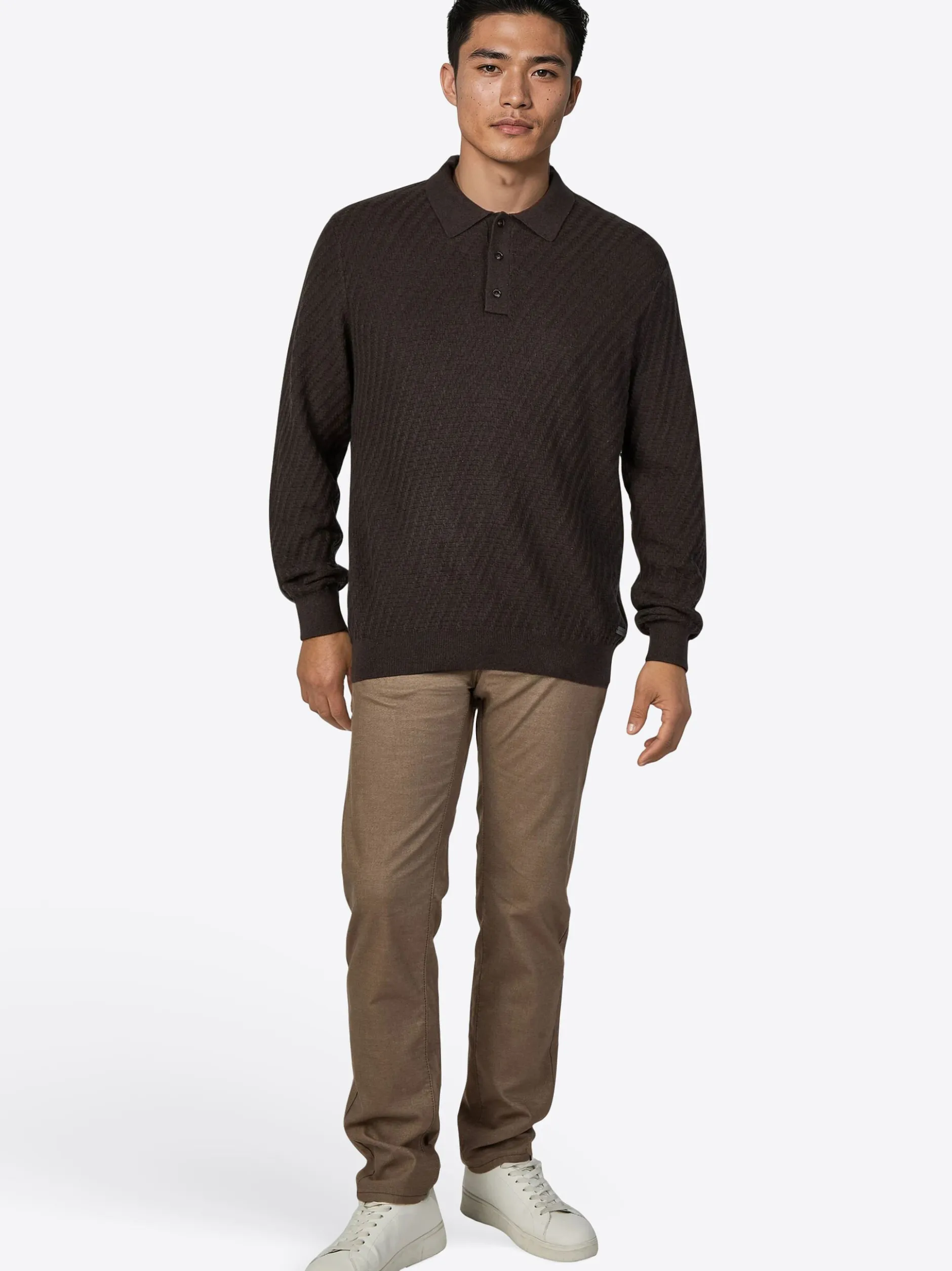 Pierre Cardin Herren Strickpullover in braun