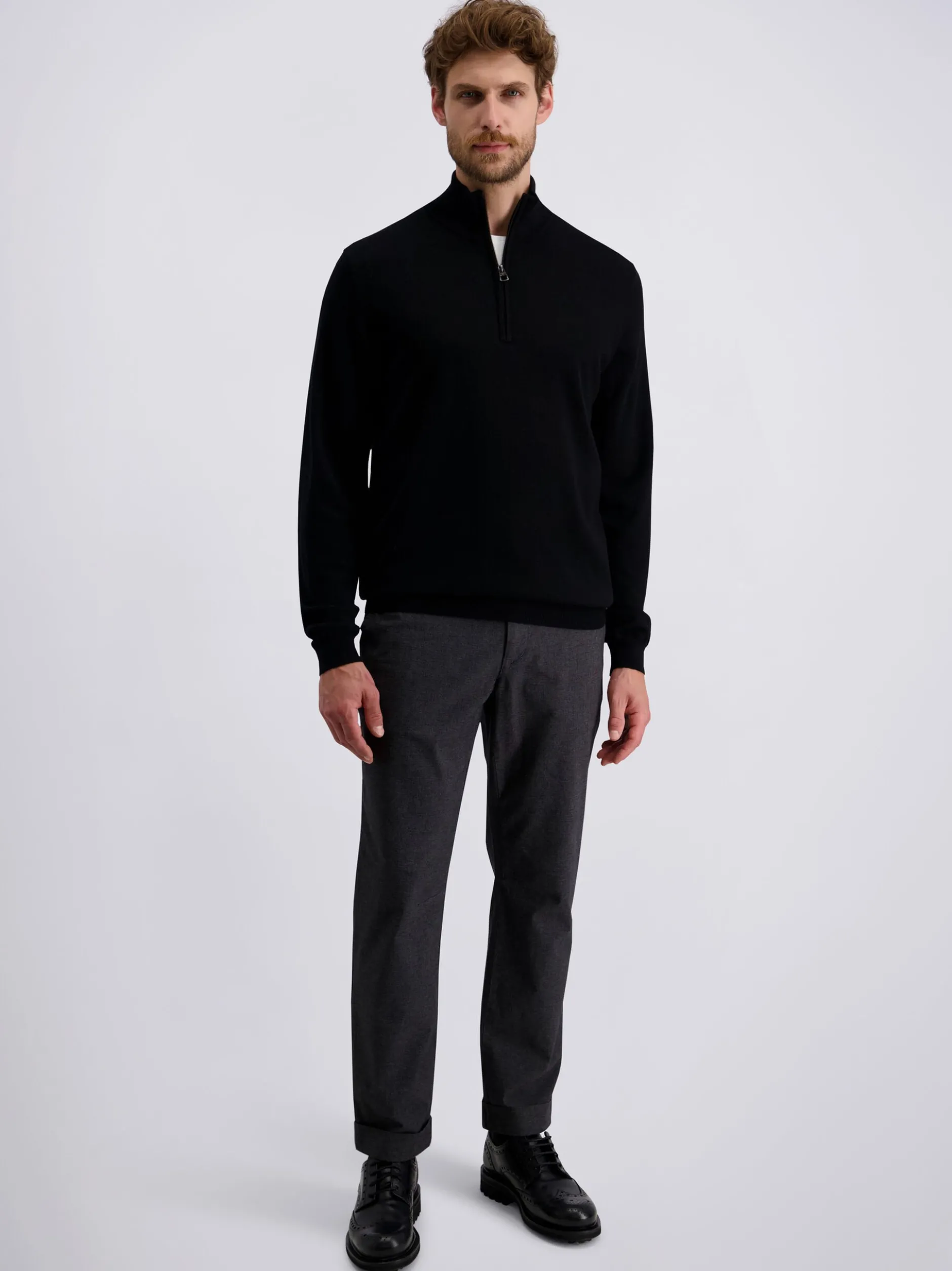 Pierre Cardin Herren Wollpullover in schwarz