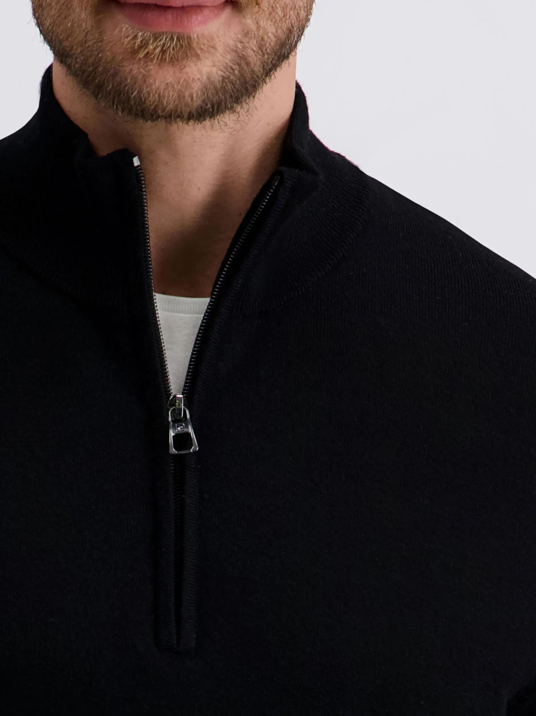 Pierre Cardin Herren Wollpullover in schwarz