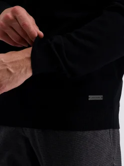Pierre Cardin Herren Wollpullover in schwarz