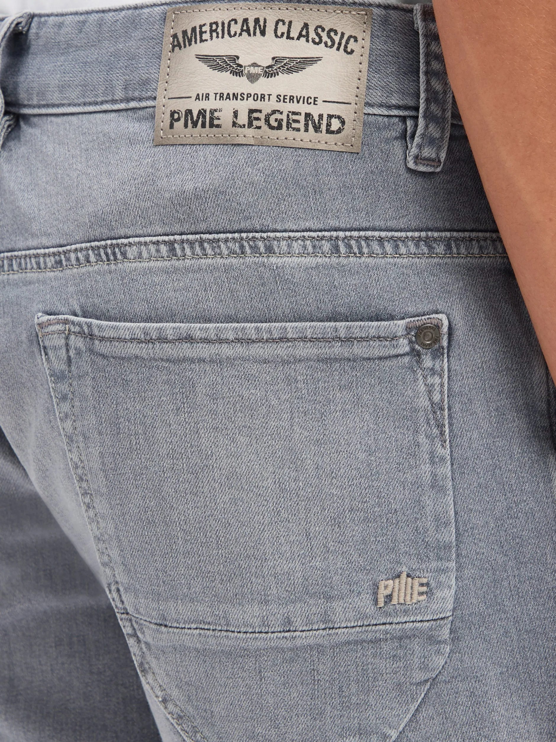 PME Legend Herren Jeansshorts in grau - Länge: kurz
