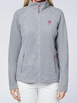 Polo Sylt Damen Fleece-Jacke in hellgrau grau