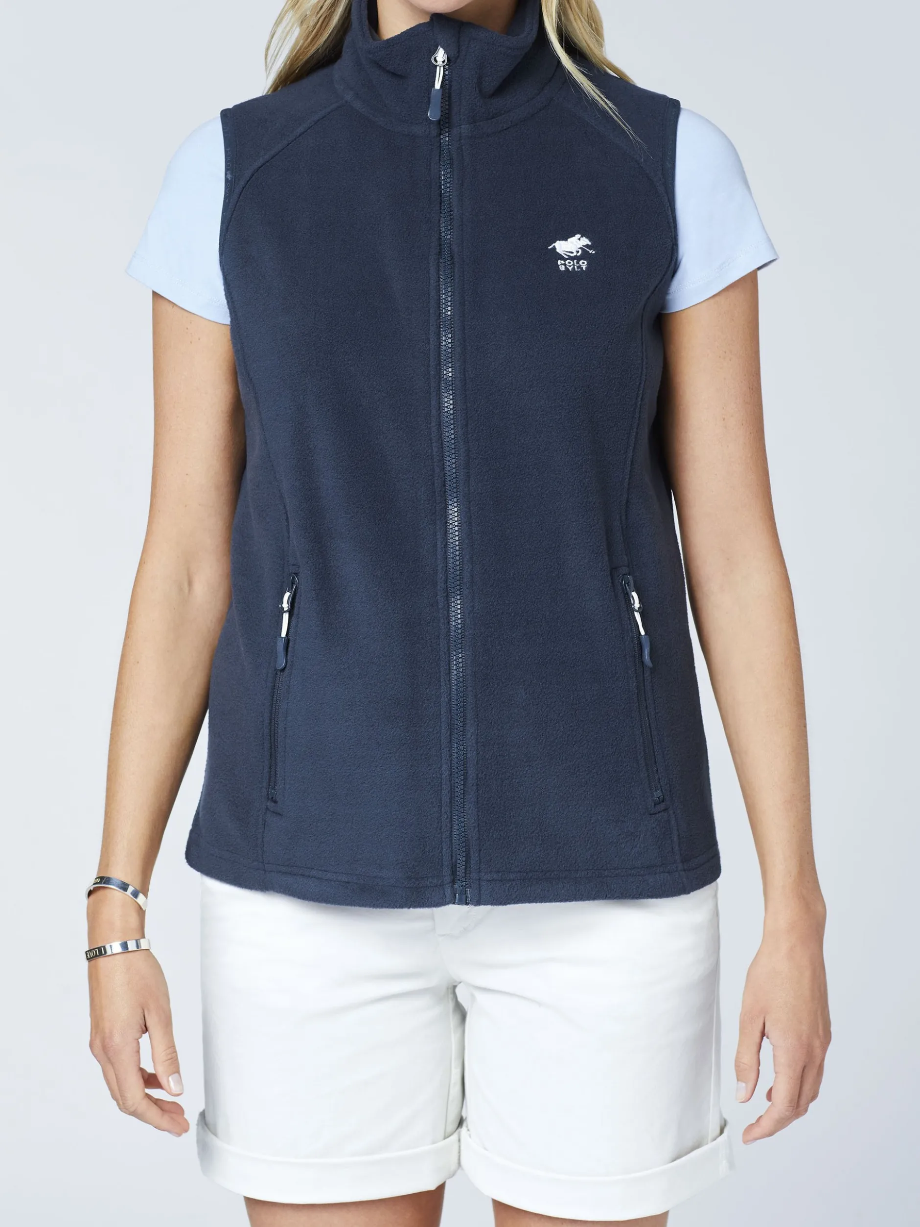 Polo Sylt Damen Fleece-Weste in marine blau