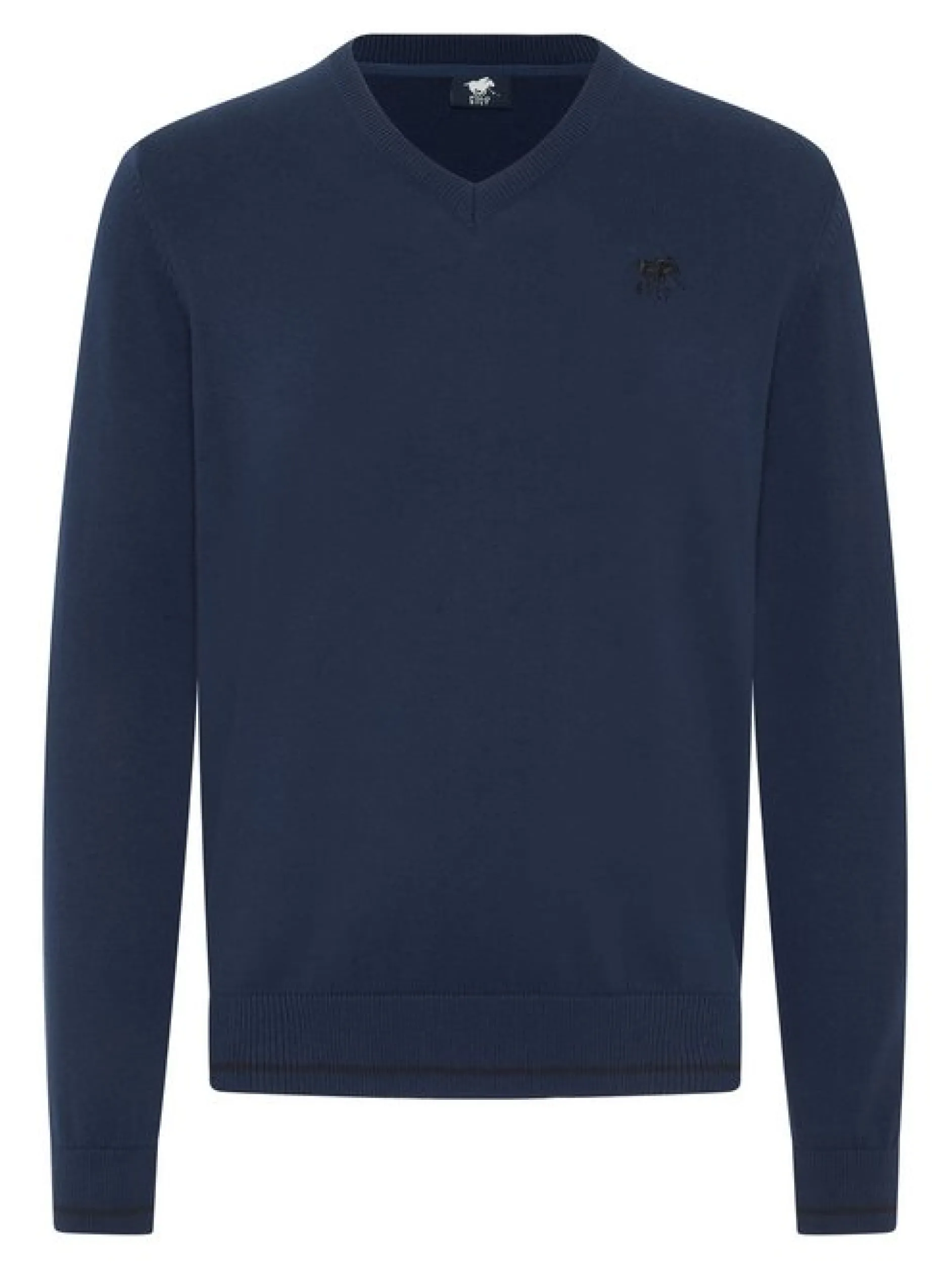 Polo Sylt Herren Strickpullover in blau - Ärmel: kurzarm