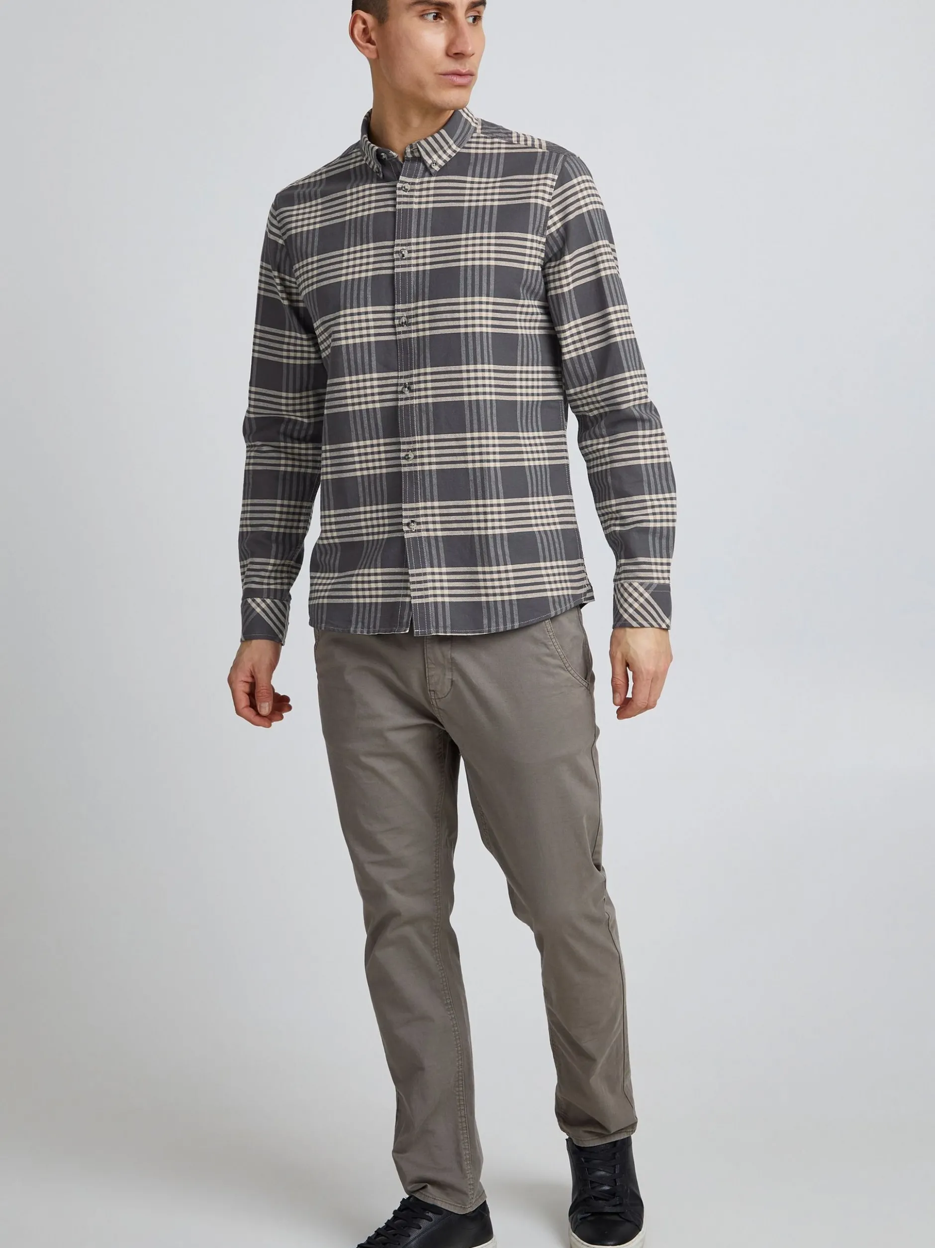 11 Project Herren Langarmhemd - PRPhineas in beige