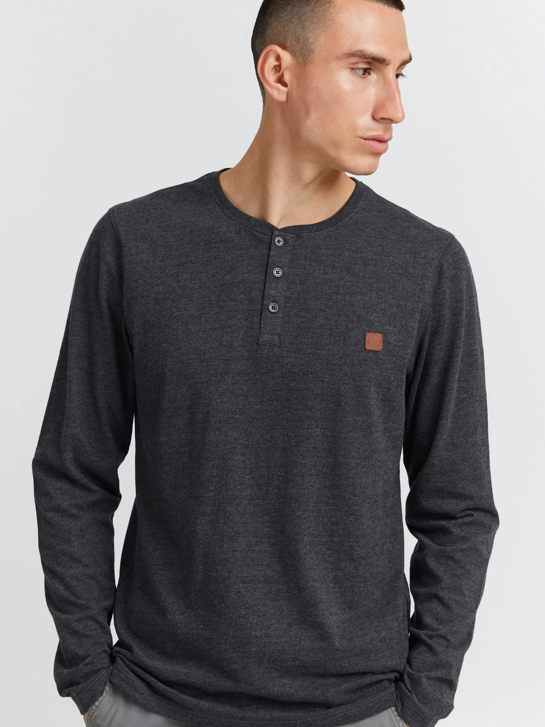11 Project Herren Langarmshirt - PRBonso in anthrazit