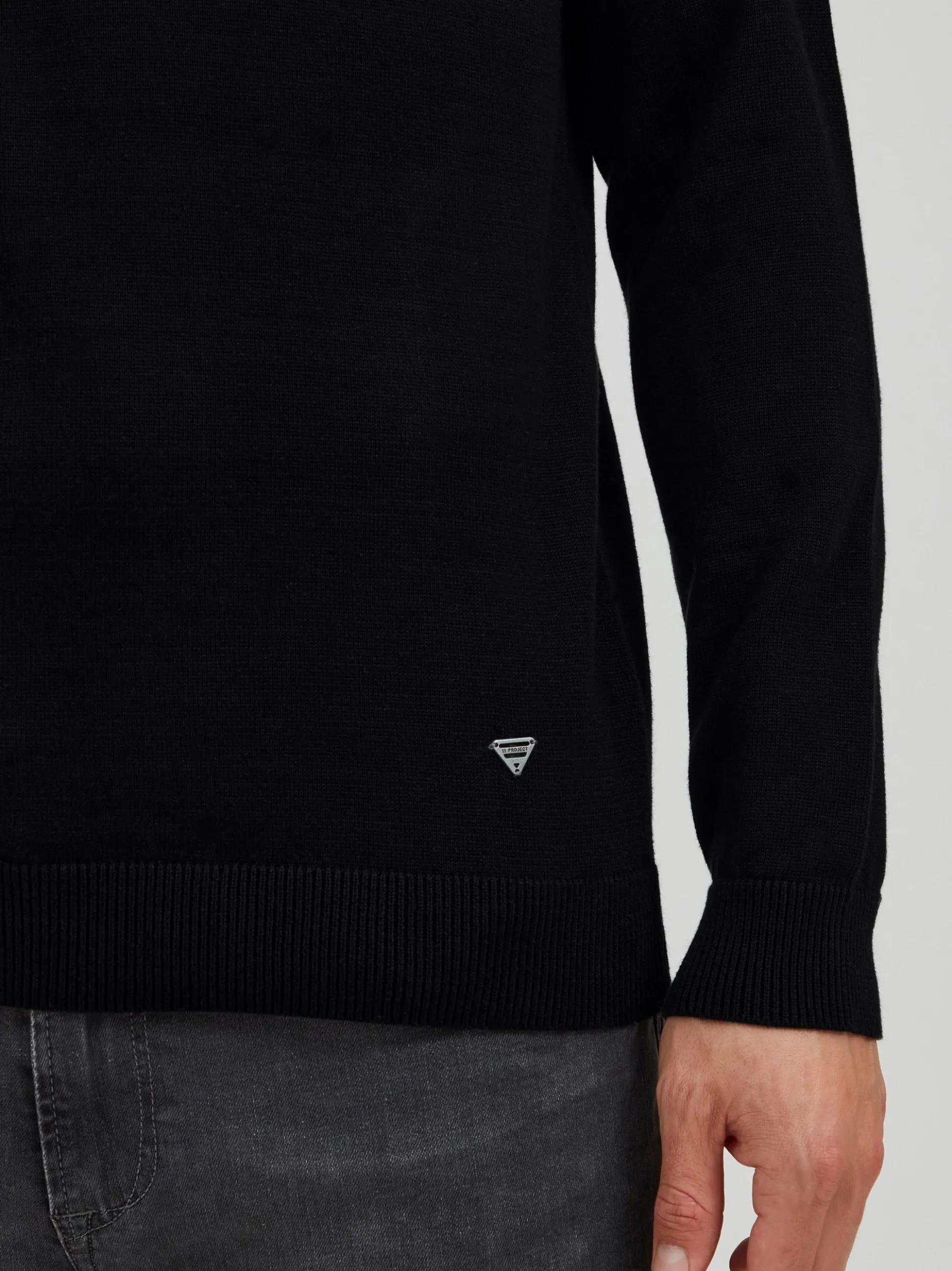 11 Project Herren Strickpullover - PRIngbert in schwarz