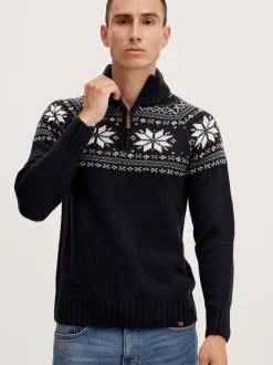11 Project Herren Weihnachtspullover - PRTim in schwarz