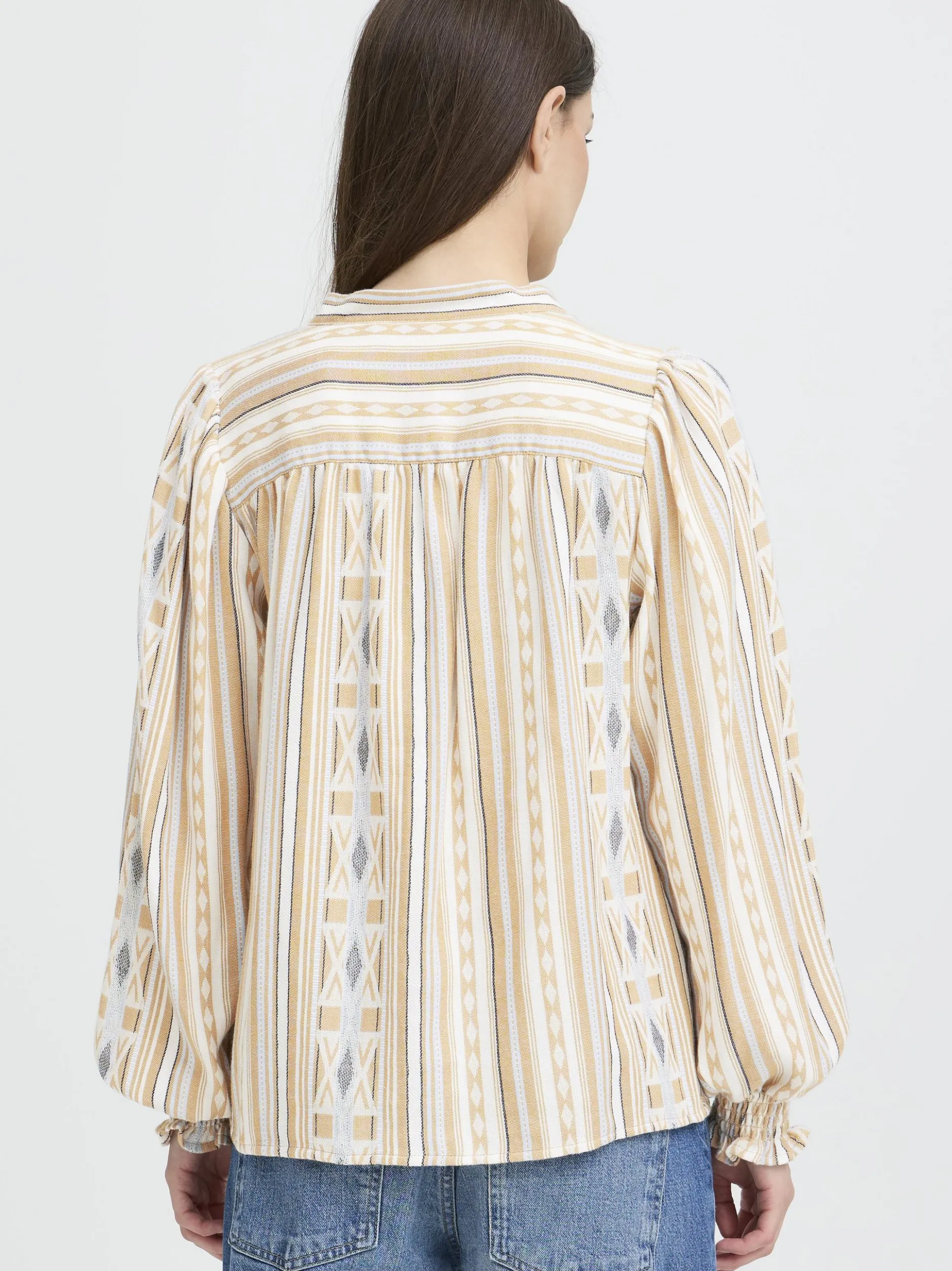 PULZ Jeans Damen Bluse PZALEXIS in beige