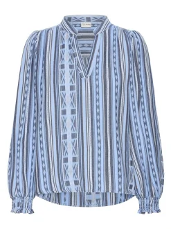PULZ Jeans Damen Bluse PZALEXIS in blau