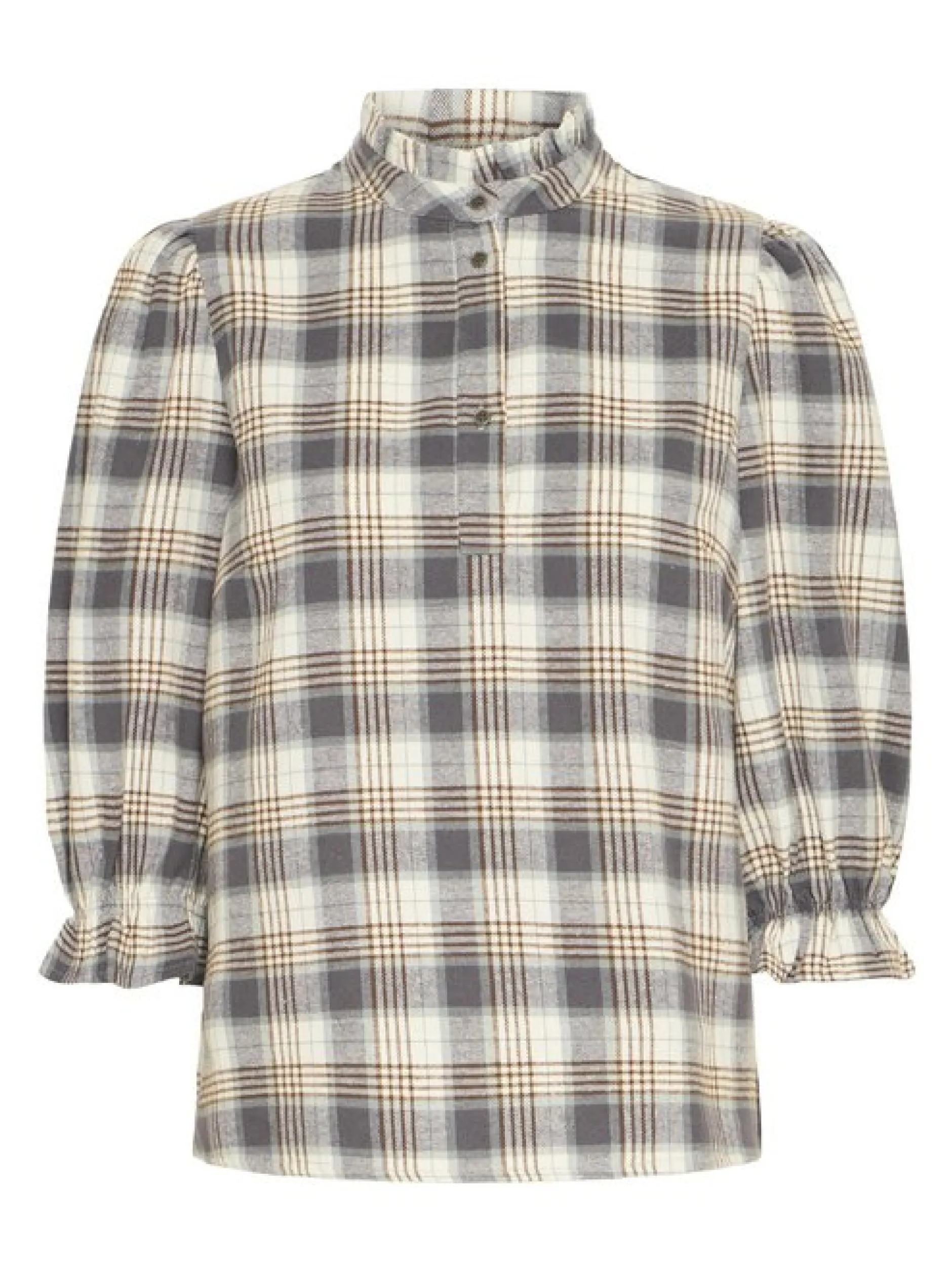 PULZ Jeans Damen Bluse PZEVIE in beige