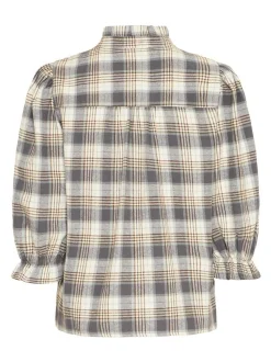 PULZ Jeans Damen Bluse PZEVIE in beige