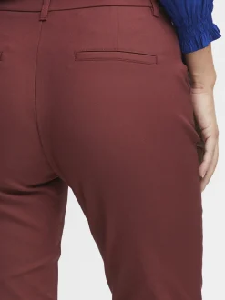 PULZ Jeans Damen Casual Hose PZBINDY Hohe Taille in bordeaux