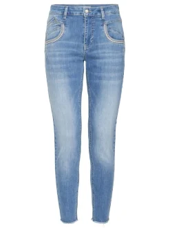 PULZ Jeans Damen Jeans PZCARMEN Hohe Taille in light stone bleached