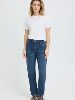 PULZ Jeans Damen Jeans PZLIVA hohe Taille in blau