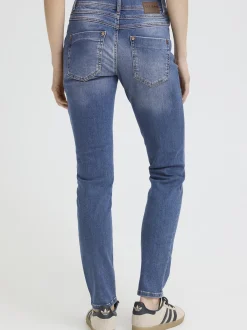 PULZ Jeans Damen Jeans PZSUZY Hohe Taille in medium stone denim