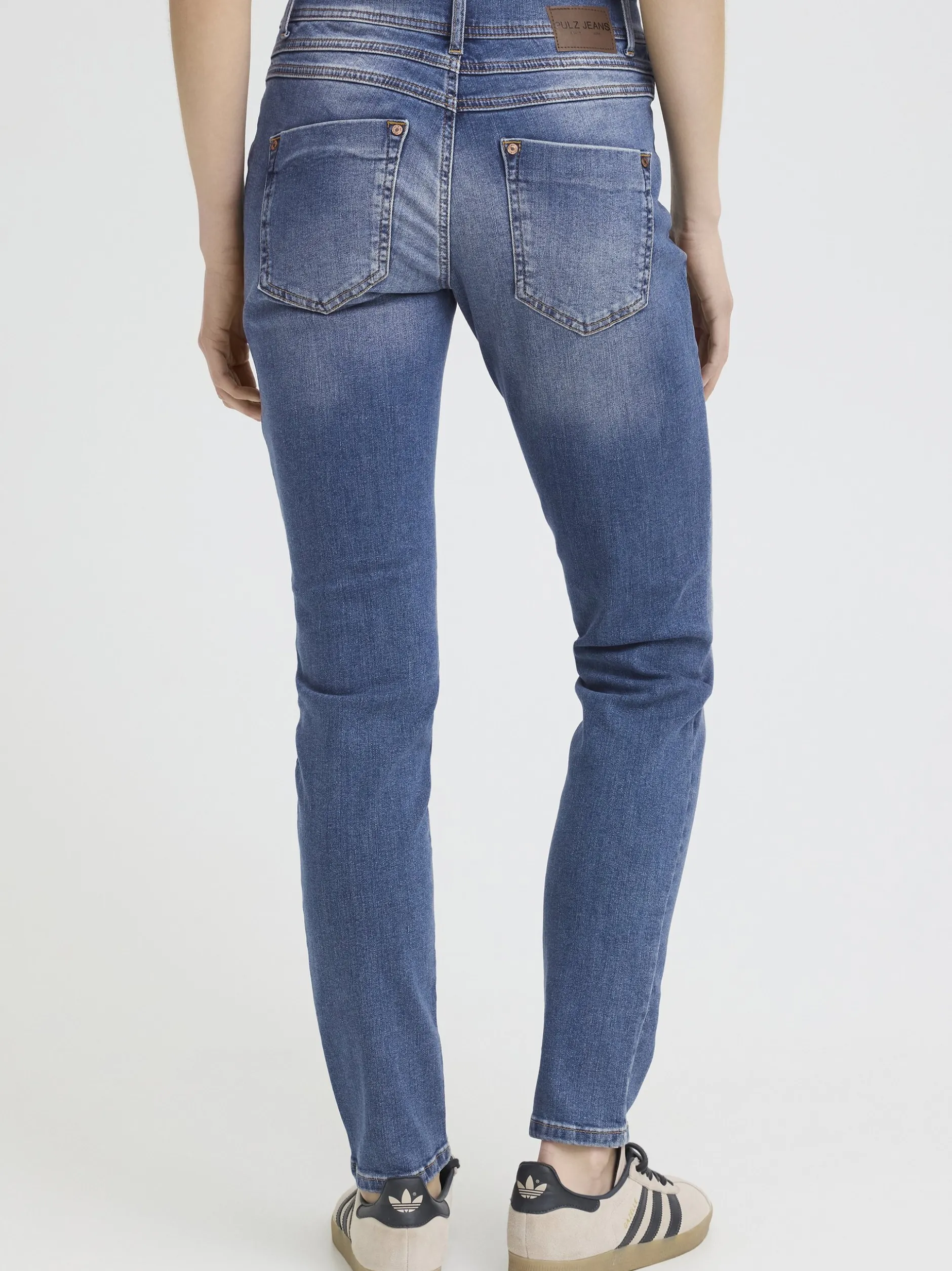 PULZ Jeans Damen Jeans PZSUZY Hohe Taille in medium stone denim