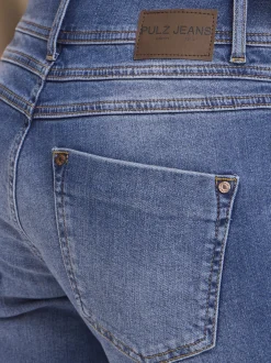 PULZ Jeans Damen Jeans PZSUZY Hohe Taille in medium stone denim