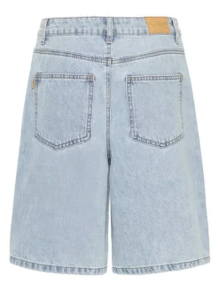 PULZ Jeans Damen Jeansshorts PZBRIDGET Hohe Taille in light stone denim