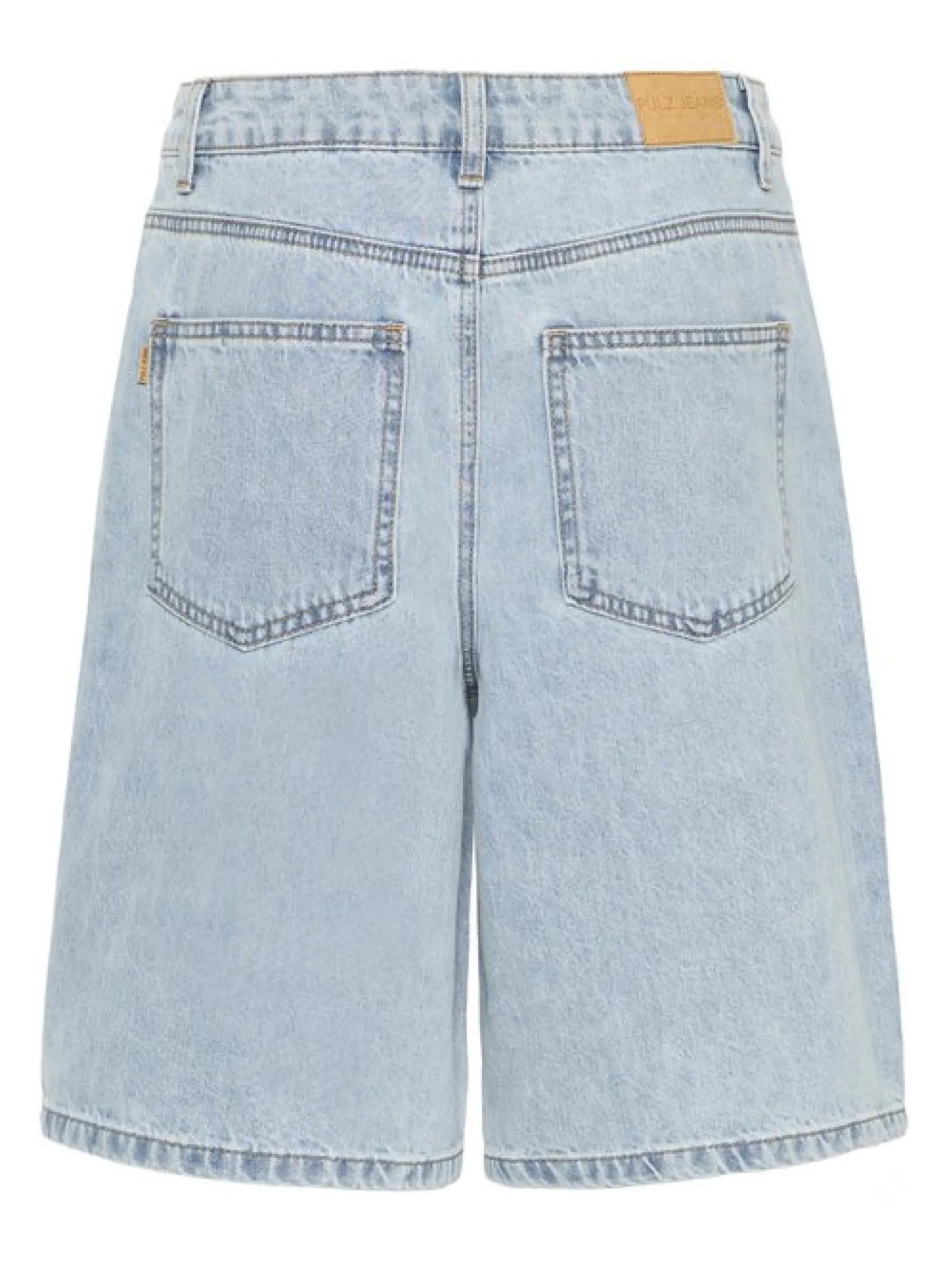 PULZ Jeans Damen Jeansshorts PZBRIDGET Hohe Taille in light stone denim