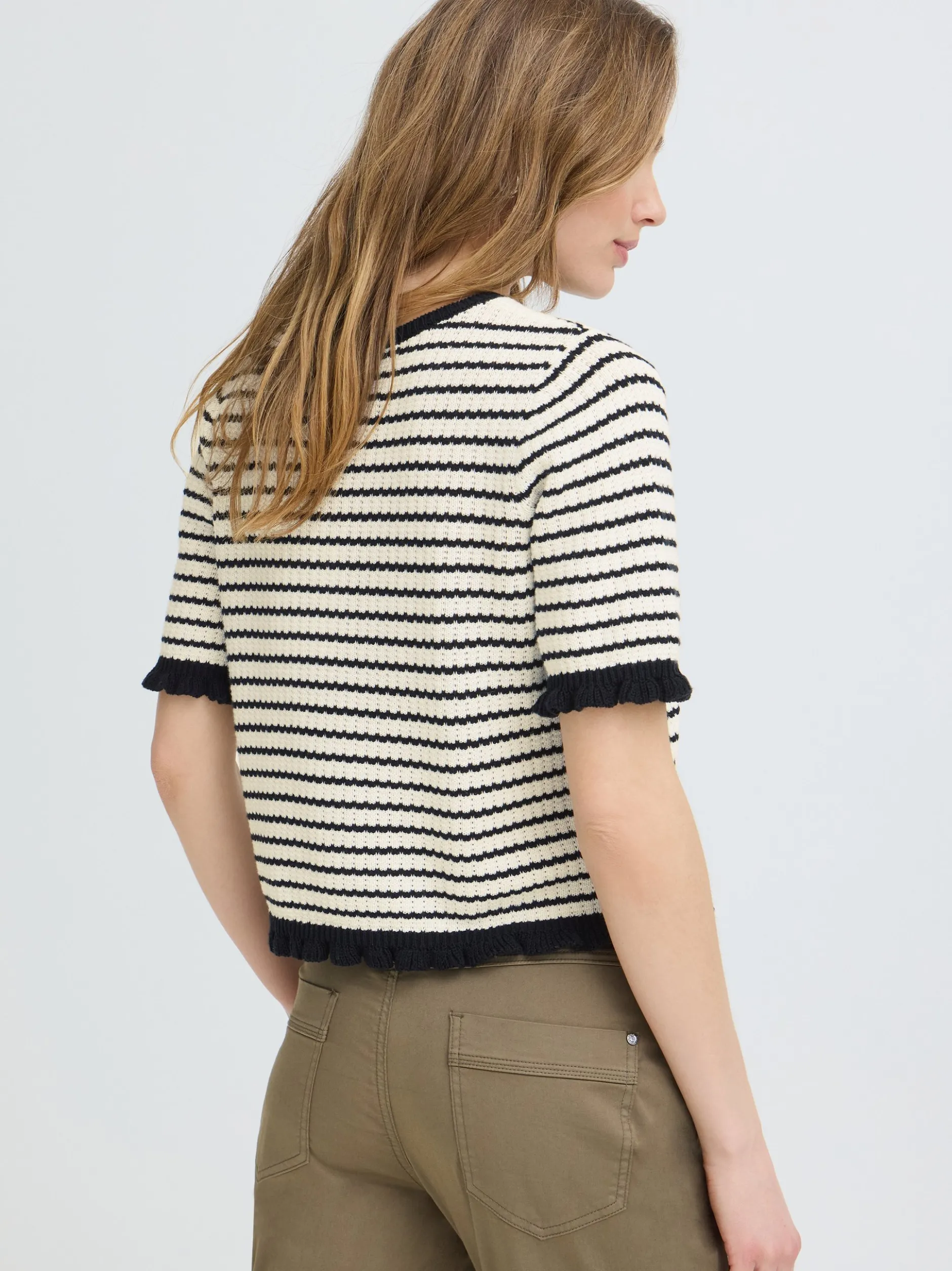 PULZ Jeans Damen Kurzarm-Bluse PZCENTA in weiß
