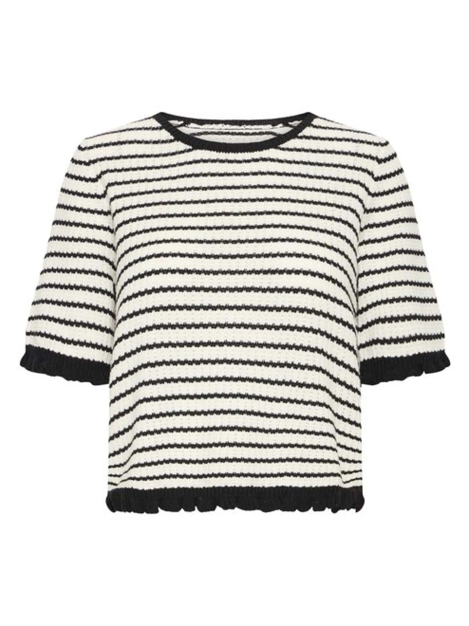 PULZ Jeans Damen Kurzarm-Bluse PZCENTA in weiß