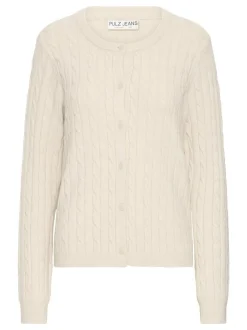 PULZ Jeans Damen Strickjacke PZSTEFFI in beige