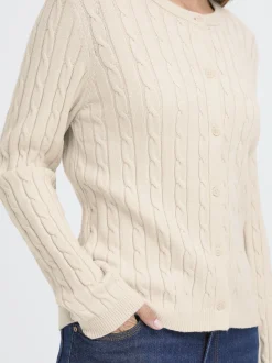 PULZ Jeans Damen Strickjacke PZSTEFFI in beige