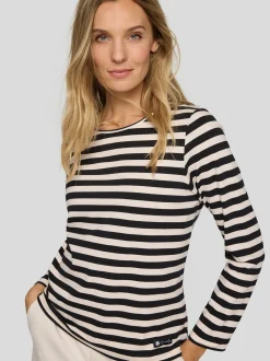 RABE Damen Langarmshirt in beige schwarz