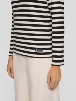 RABE Damen Langarmshirt in beige schwarz