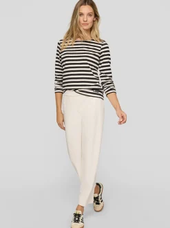 RABE Damen Langarmshirt in beige schwarz