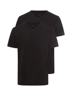 Ragman Herren Doppelpack T-Shirt in schwarz