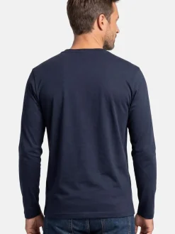 Ragman Herren Langarmshirt im 3er-Pack in blau