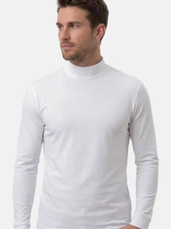 Ragman Herren Langarmshirts im 2er-Pack in weiß