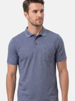 Ragman Herren Poloshirt im 2er-Pack in blue stone