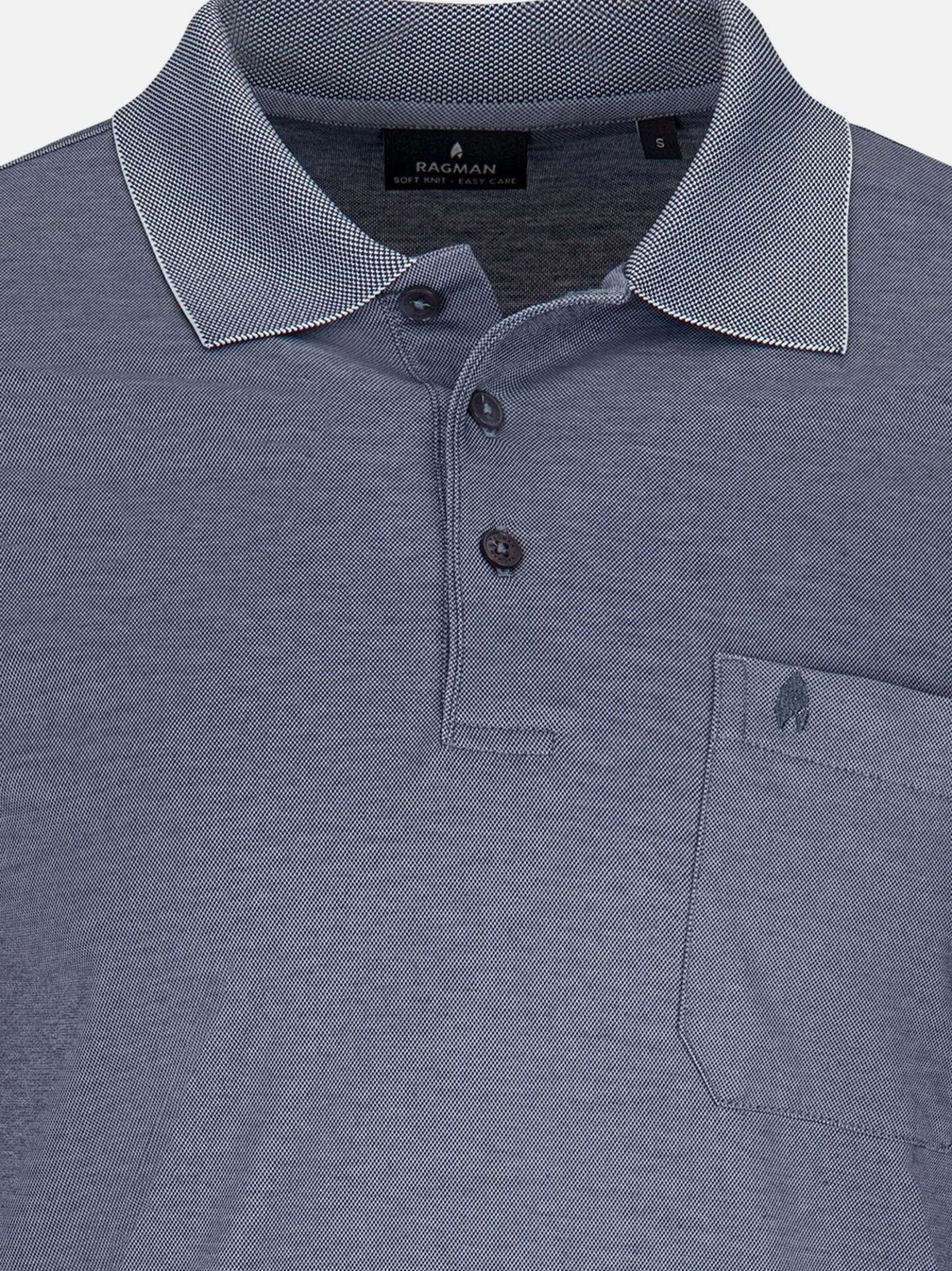 Ragman Herren Poloshirt im 2er-Pack in blue stone