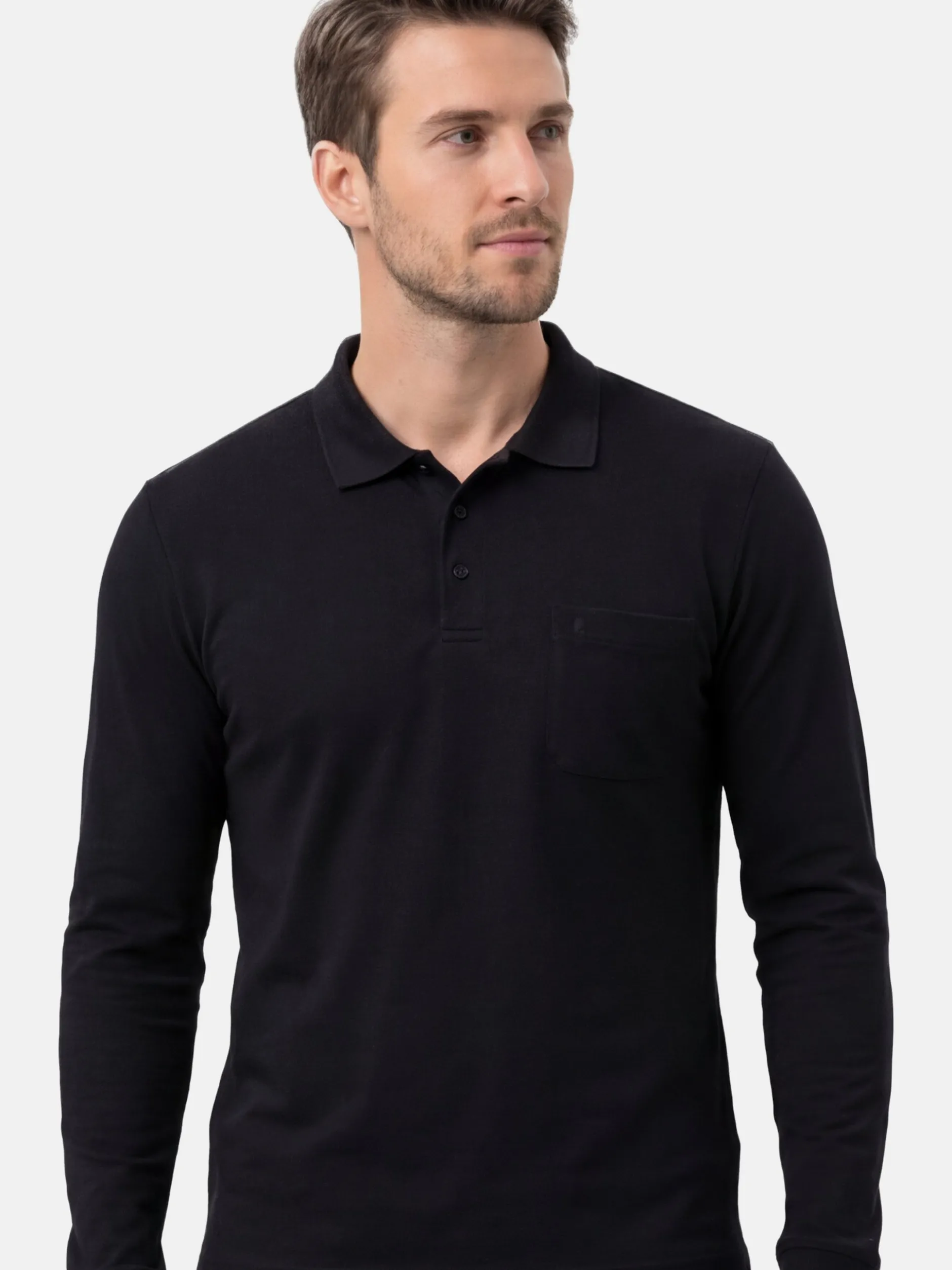 Ragman Herren Poloshirts im 3er-Pack in schwarz
