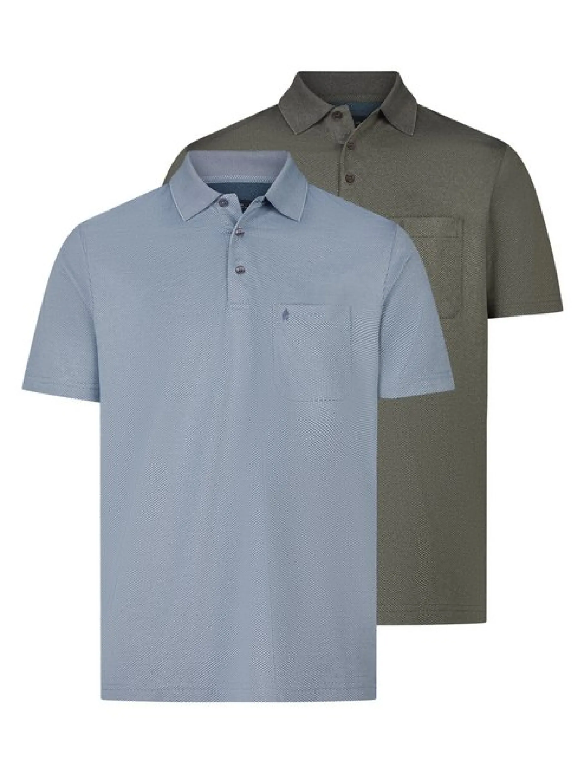 Ragman Herren Poloshirts im 2er-Pack in mehrfarbig