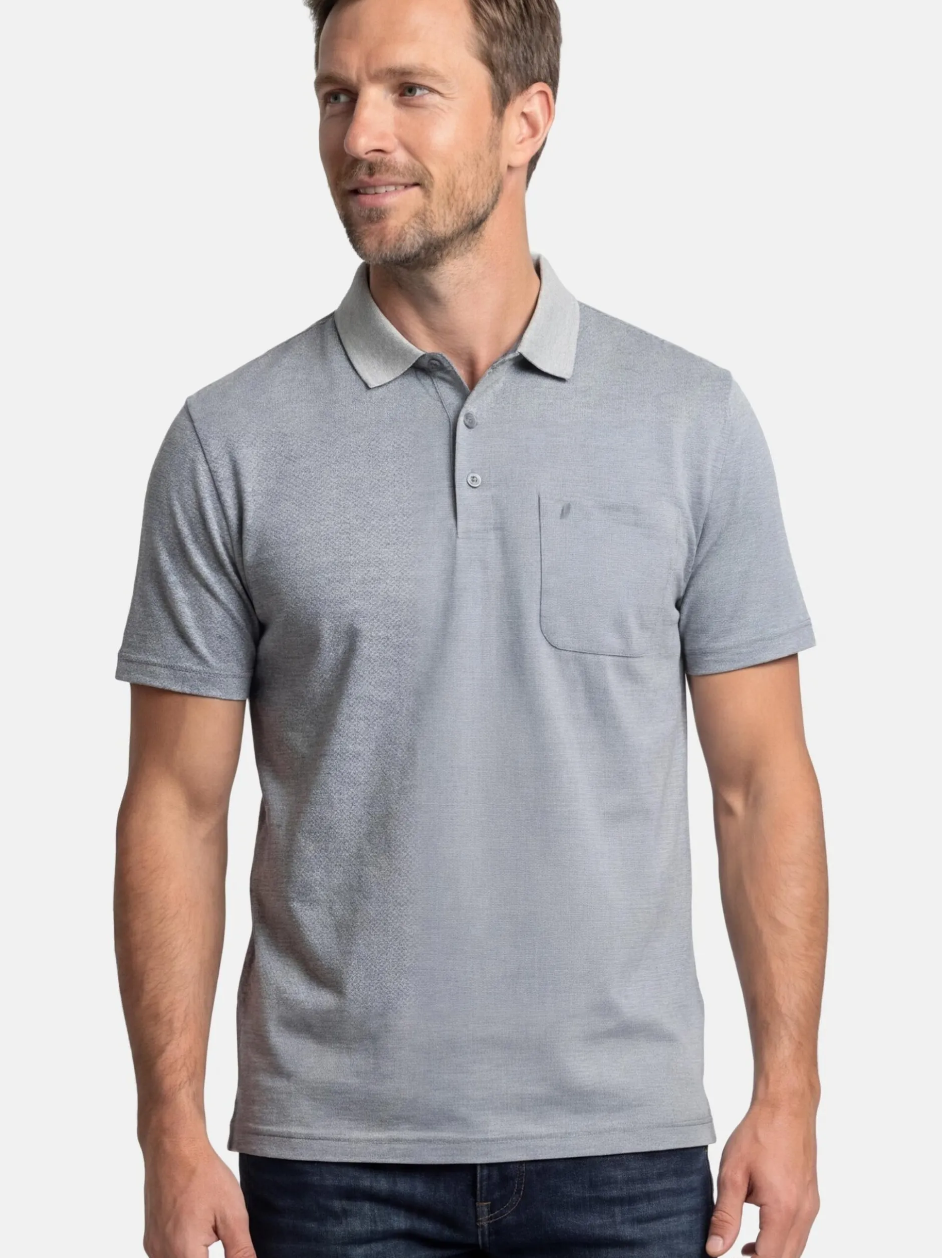 Ragman Herren Poloshirts im 2er-Pack in blue stone