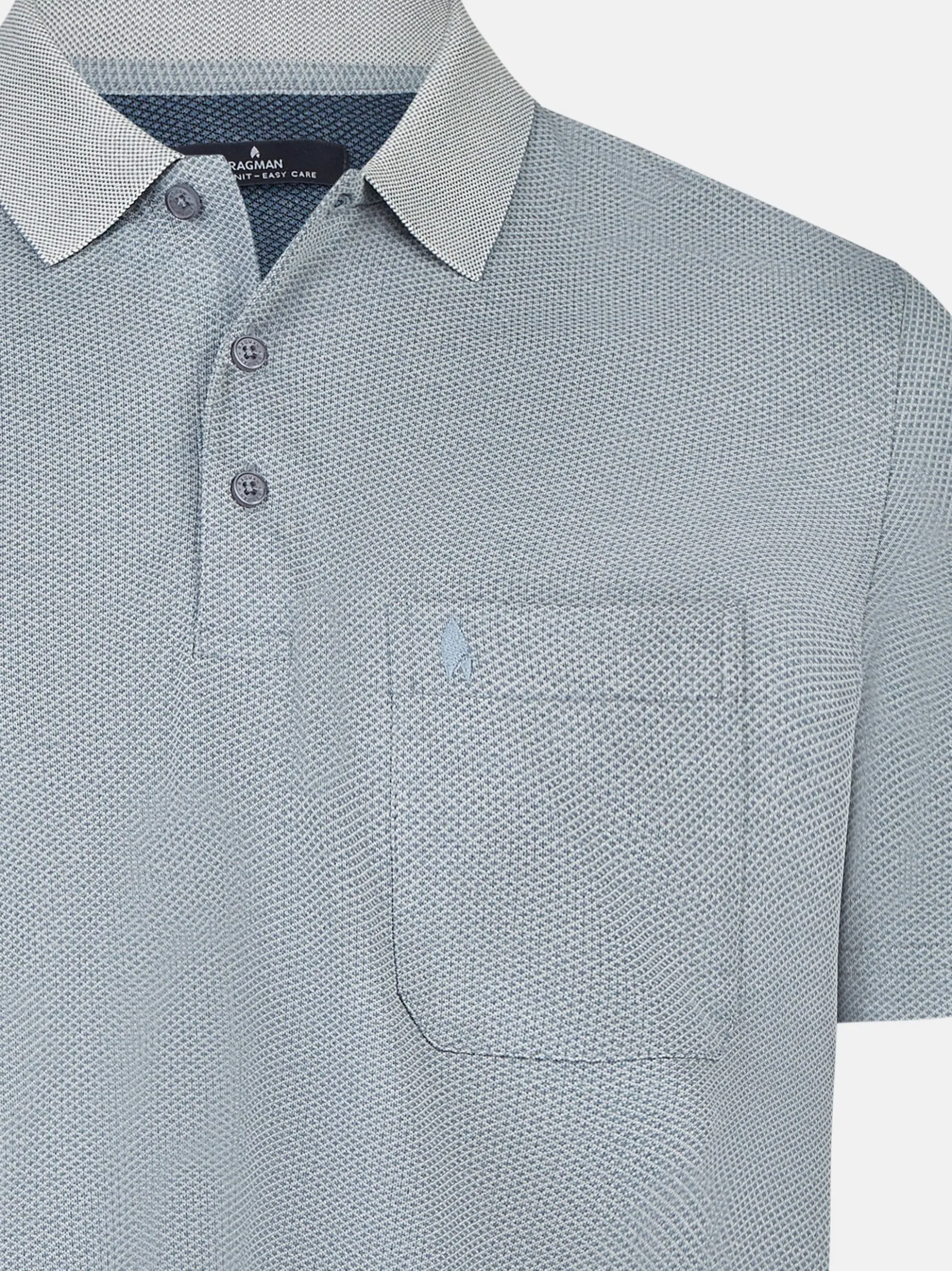 Ragman Herren Poloshirts im 2er-Pack in blue stone