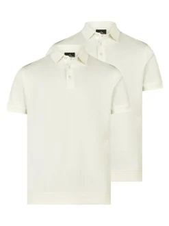 Ragman Herren Poloshirts im 2er-Pack in ecru