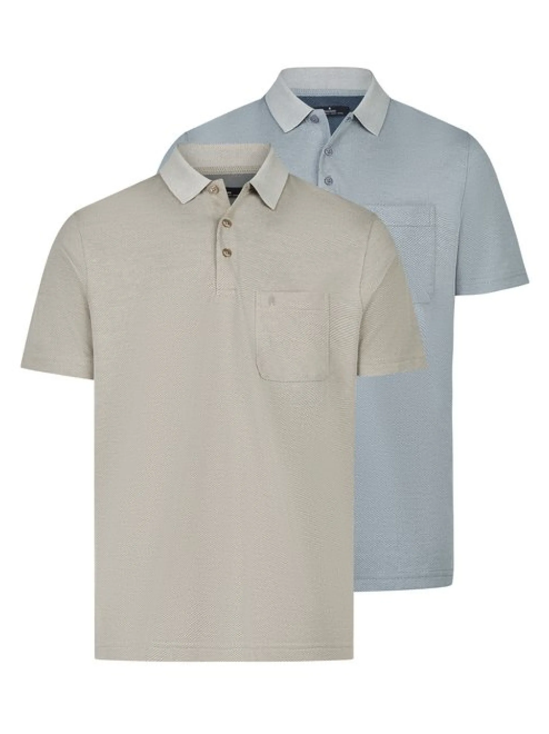 Ragman Herren Poloshirts im 2er-Pack in mehrfarbig