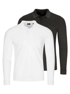 Ragman Herren Poloshirts im 2er-Pack in mehrfarbig