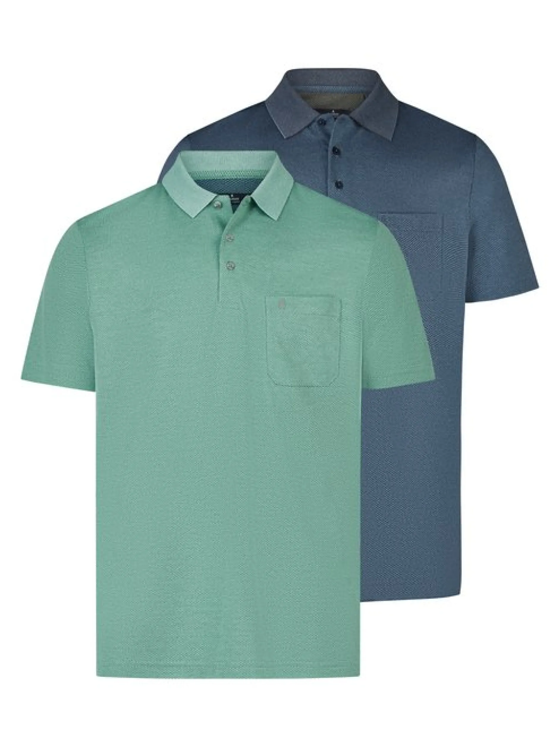 Ragman Herren Poloshirts im 2er-Pack in mehrfarbig