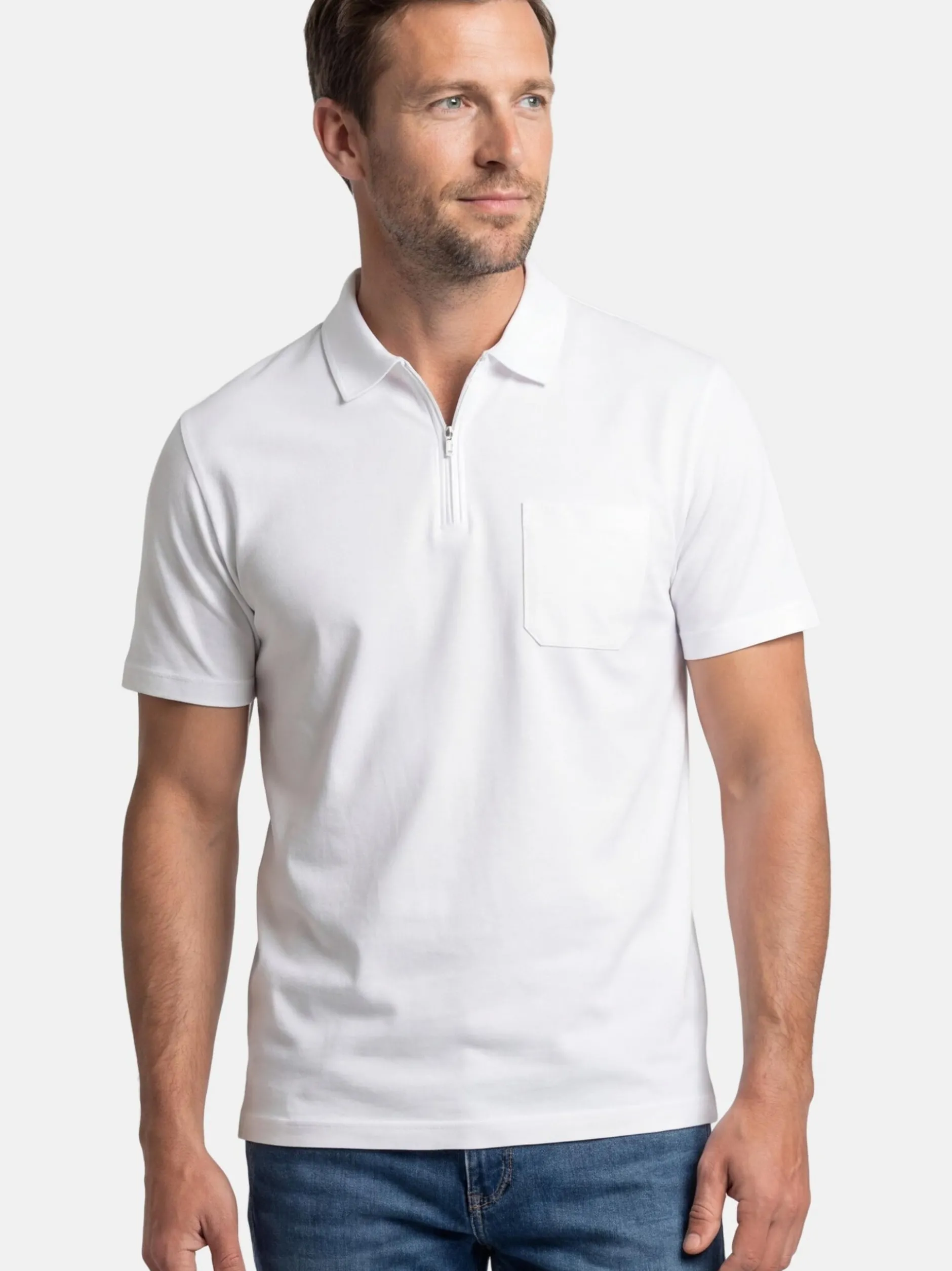 Ragman Herren Poloshirts im 2er-Pack in weiß