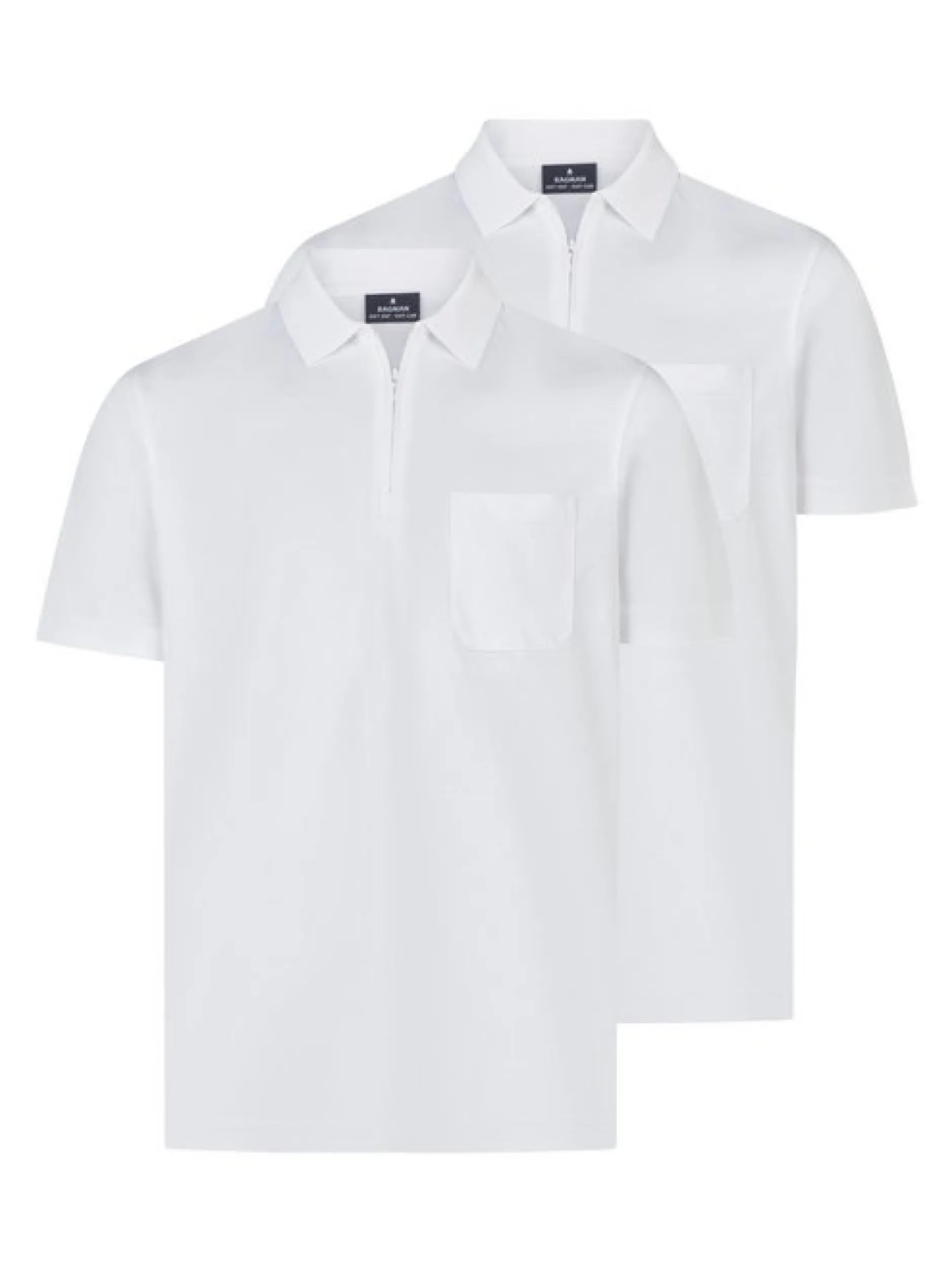 Ragman Herren Poloshirts im 2er-Pack in weiß