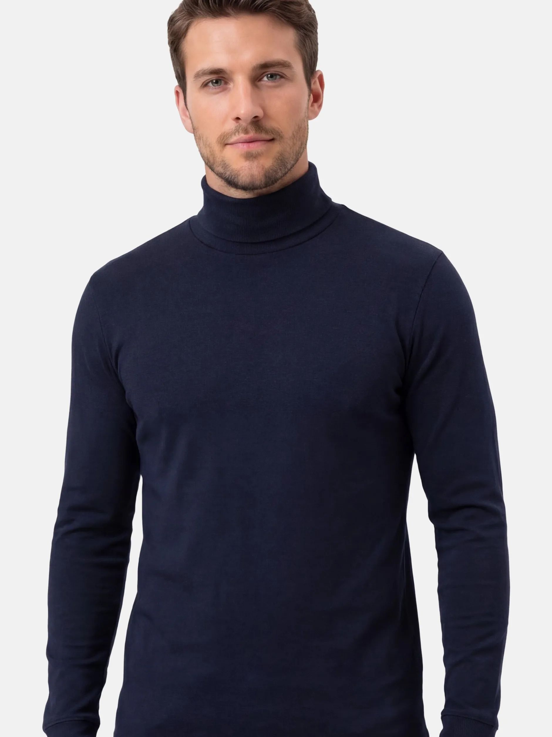 Ragman Herren Rollkragenshirts im 3er-Pack in blau