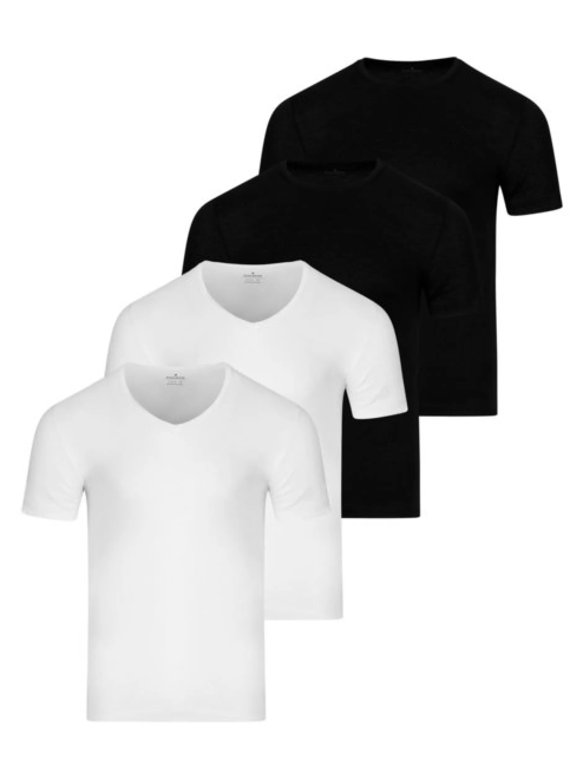 Ragman Herren Unterhemden im 4er-Pack in mehrfarbig