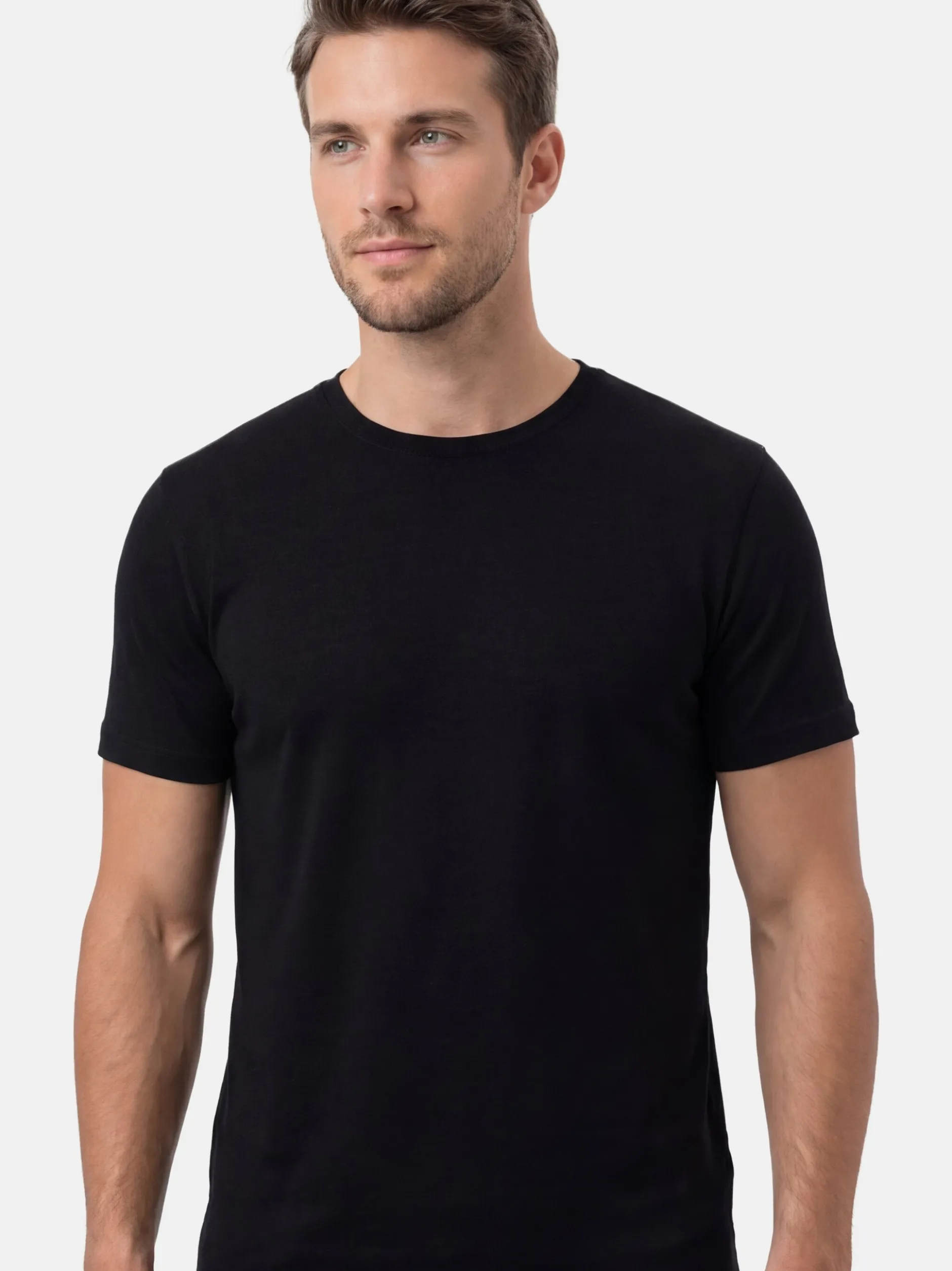Ragman Herren Unterhemden im 4er-Pack in schwarz